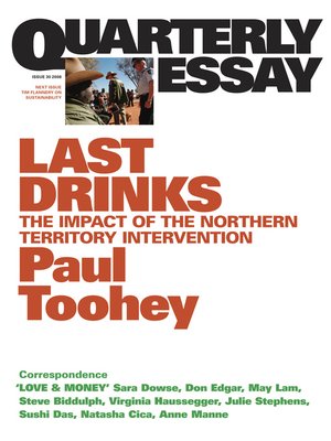 cover image of Quarterly Essay 30 Last Drinks